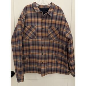 Edgar + Ash Lined Flannel Plaid Oversized Shacket Shirt Sz 2XL Lumberjack Warm